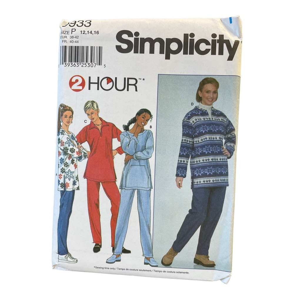 Simplicity Sewing Pattern 9933 Top Pants Misses Size 12-16